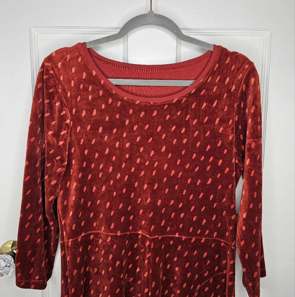 Gudrun Sjoden Red Velour/ velvet SM/ MD like new - Picture 2 of 5